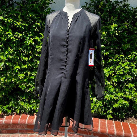 Joie Limited Edition Balloon Sleeve Dress Black Caviar Size X-Small fits Small - Picture 2 of 5